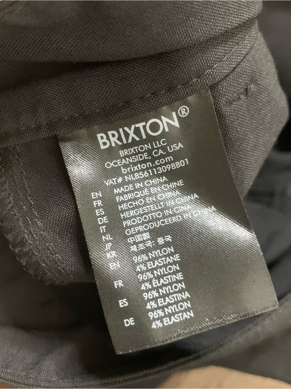 Brixton Mens black crossover nylon choice standard fit pants 30 NWT - Picture 11 of 11